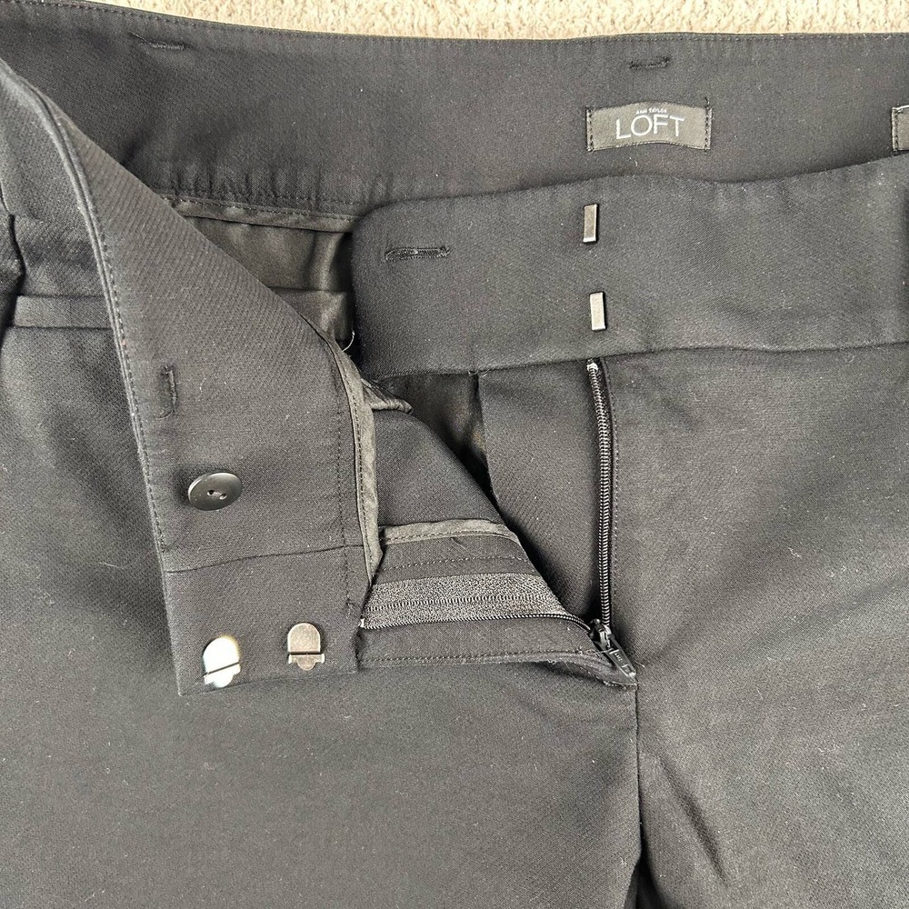 Ann Taylor Loft Women's Pants 10 Black Marisa Ankle Skinny Zip Career Chinos - Picture 4 of 13
